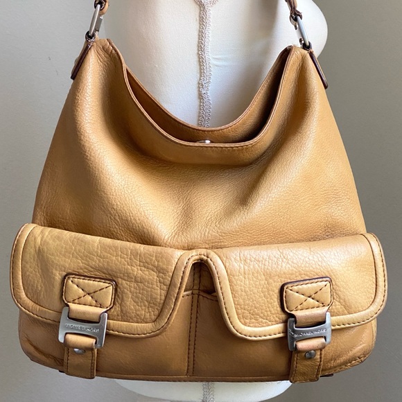 Michael Kors Y2K Tan Leather Hobo Shoulder Bag with Utility Pockets - Picture 1 of 12